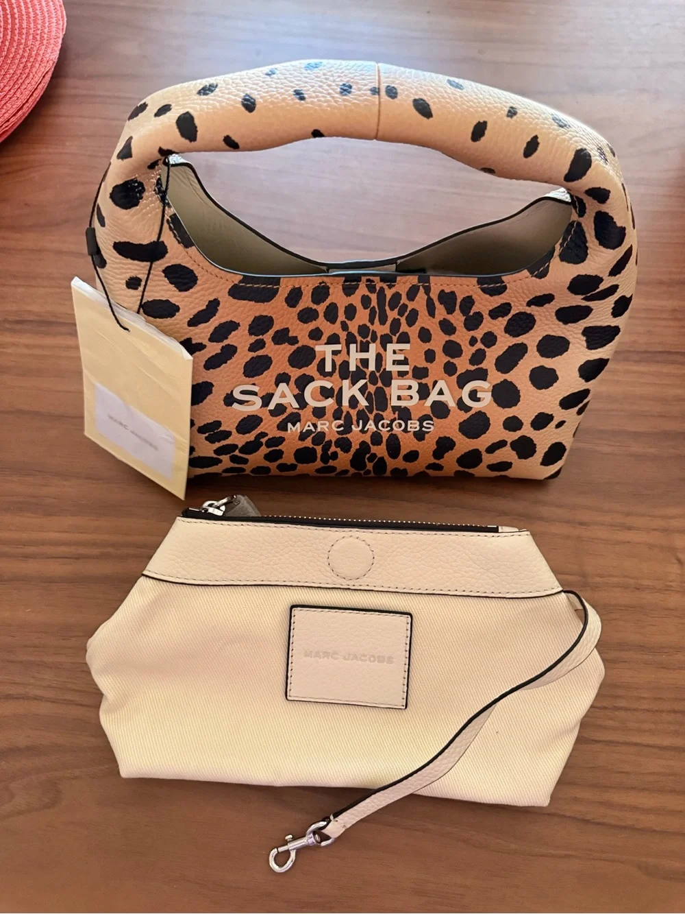 Marc Jacobs Leopard Print Mini Sack Bag in Tan & Black - Picture 13 of 14